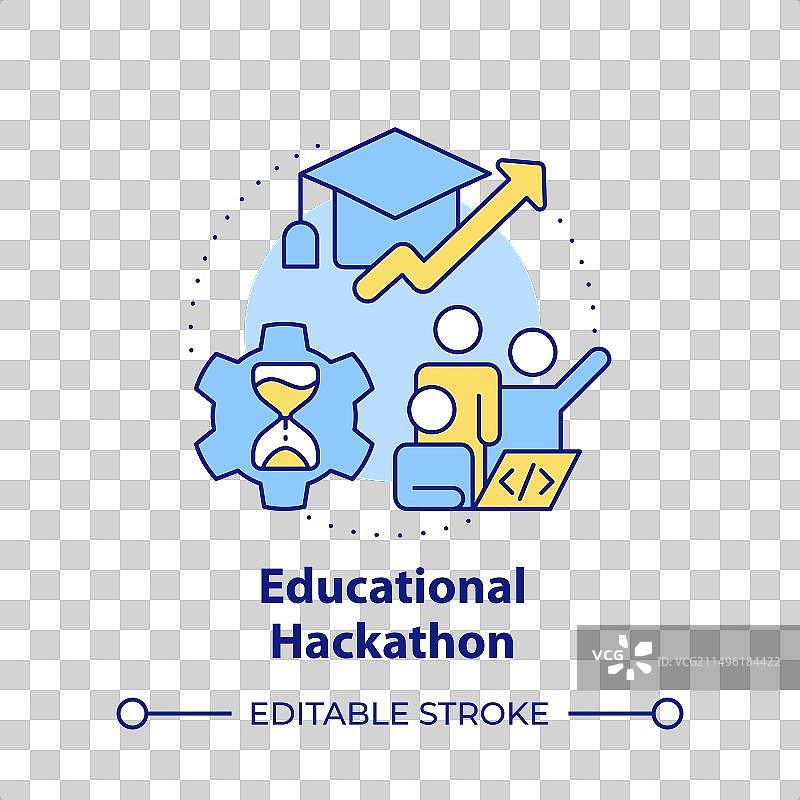 多色教育黑客马拉松概念图标图片素材