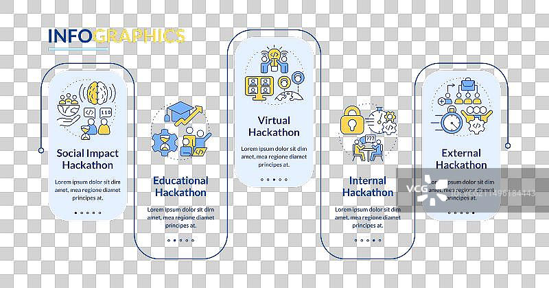 黑客马拉松类型蓝色矩形信息图图片素材