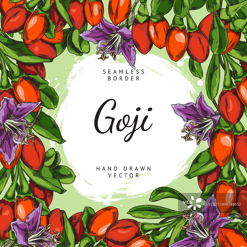 枸杞边框，适合卡片设计图片素材