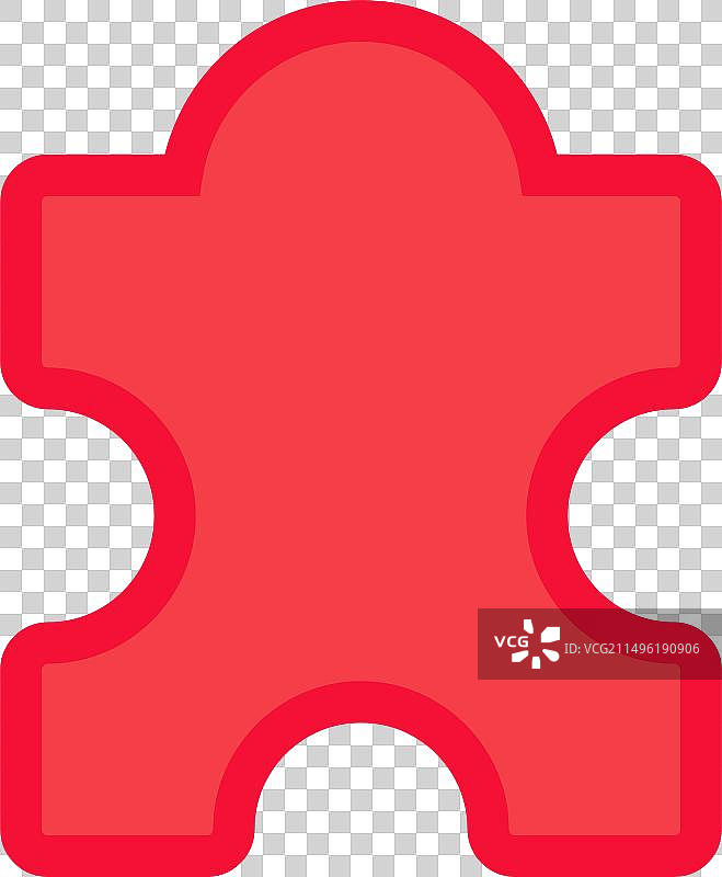 红色拼图块图标，团结协作图片素材