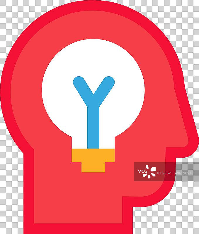 灯泡轮廓剪影图标（天才头脑）图片素材