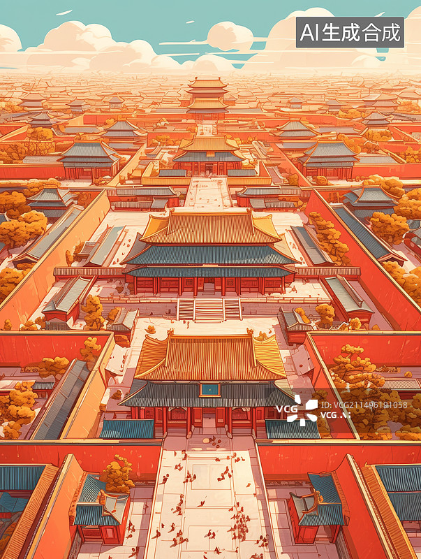 【AI数字艺术】中国宫殿建筑图片素材