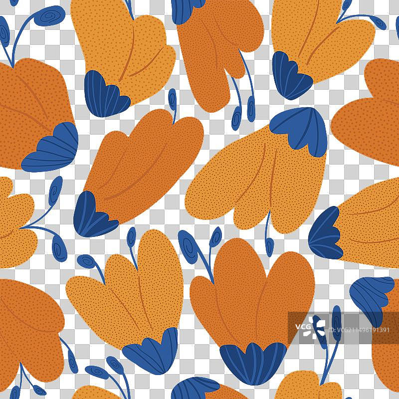 野花番红花无缝图案图片素材