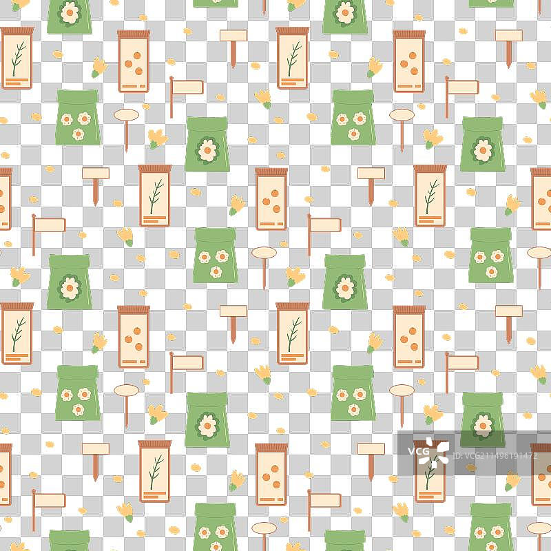 园艺植物种子无缝图案图片素材