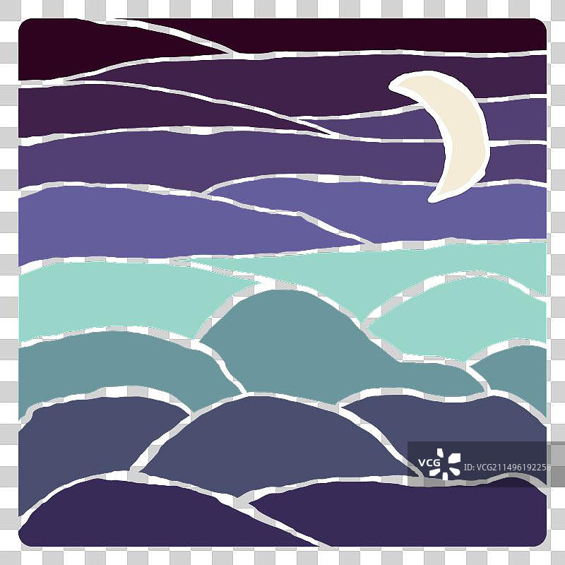 月亮海景图片素材