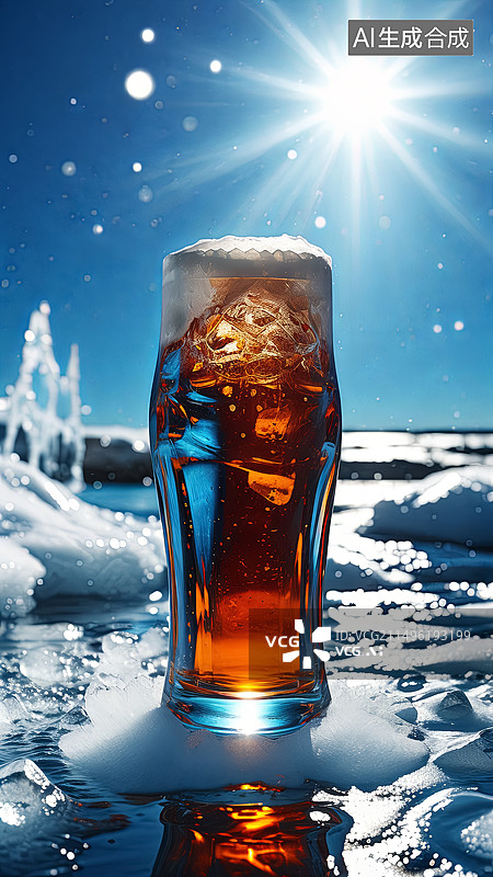 【AI数字艺术】冰冻的啤酒图片素材