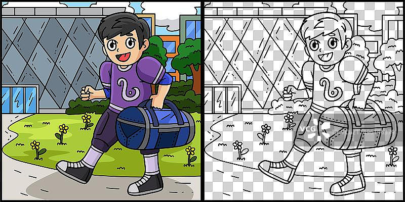 美式橄榄球运动员运动包图片素材