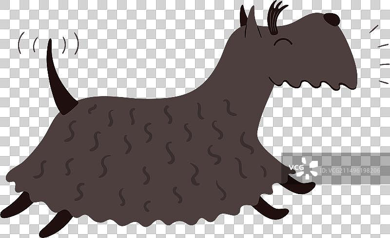 可爱的奔跑小狗摇着尾巴图片素材