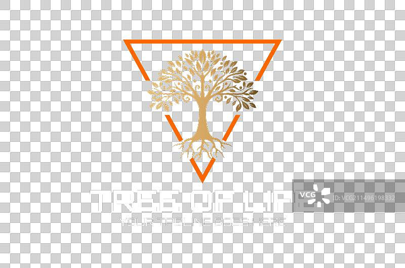 金色三角形生命之树图片素材