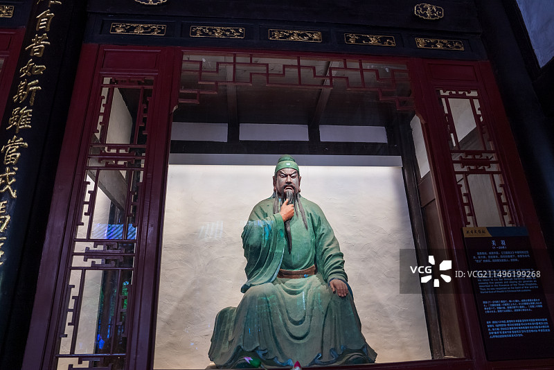 成都武侯祠三义庙关羽雕像图片素材