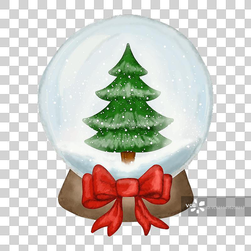玻璃雪球圣诞树图片素材