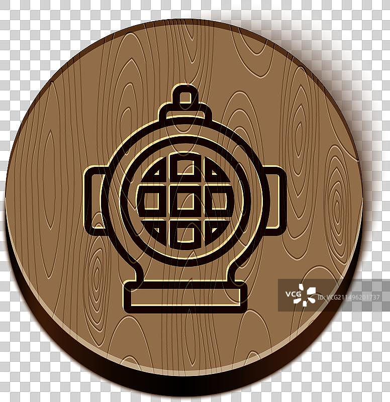 棕色线条水肺隔离图标图片素材