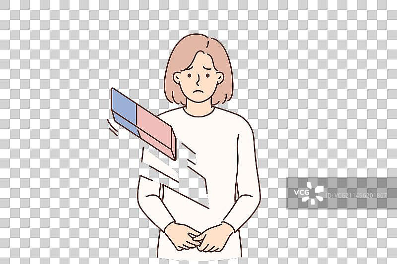 被橡皮擦擦去的悲伤女人图片素材