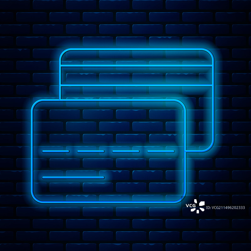 发光霓虹灯信用卡图标图片素材