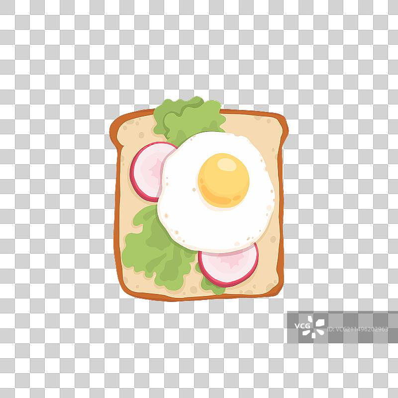 搭配炒鸡蛋、芝麻菜和奶油奶酪的吐司图片素材