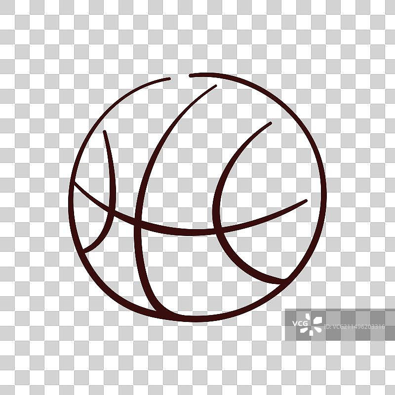 线条艺术风格篮球图标图片素材