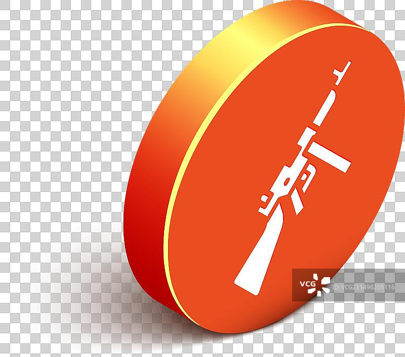 2.5D汤普森冲锋枪图标图片素材