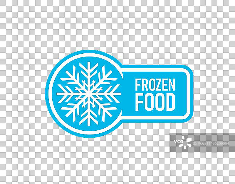 带有雪花的冷冻食品标签图标图片素材