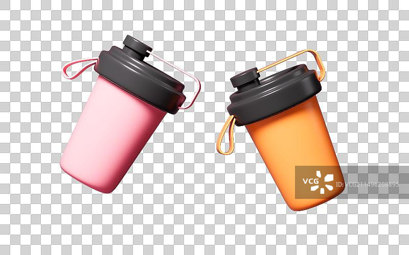 卡通运动水杯咖啡杯模型3D渲染图片素材