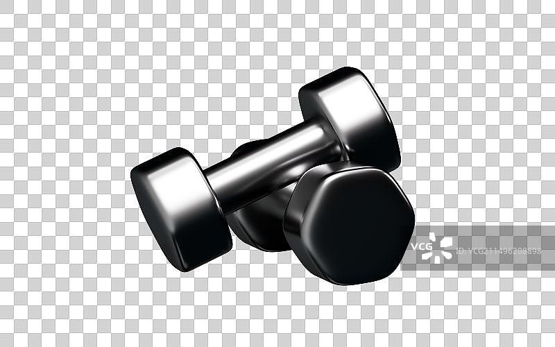 卡通哑铃模型健身概念3D渲染图片素材