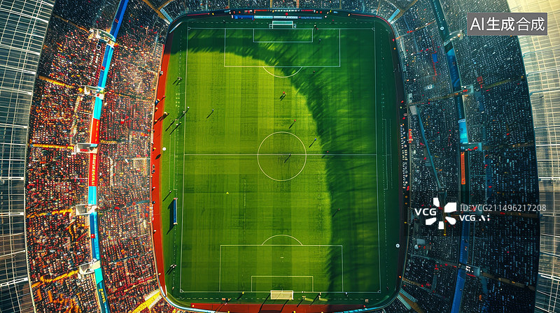 【AI数字艺术】足球场体育场航拍素材图片素材