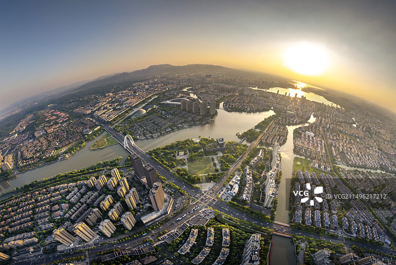 无锡市宜兴城市航拍图片素材