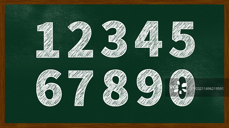 阿拉伯数字黑板报粉笔画文字黑板画图片素材