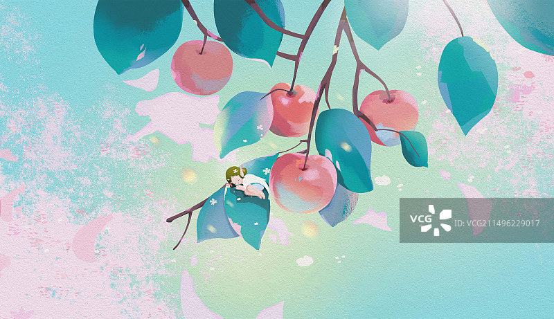 苹果树下图片素材