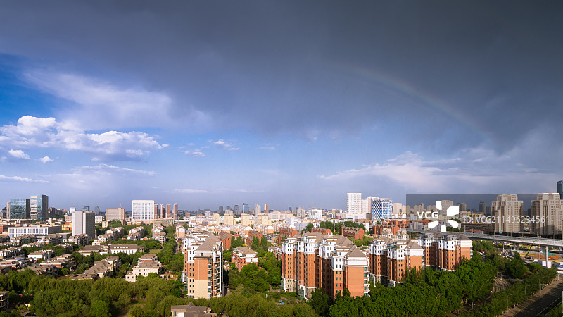 吉林省长春市高新开发区地标建筑高层住宅房地产航拍视角图片素材