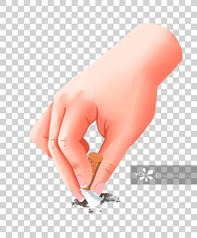 世界无烟日戒烟熄灭烟头手绘图图片素材