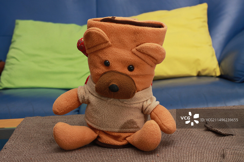 家里床上玩具的特写镜头图片素材