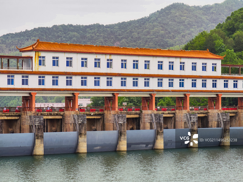 水府庙西口水库大坝远景图片素材