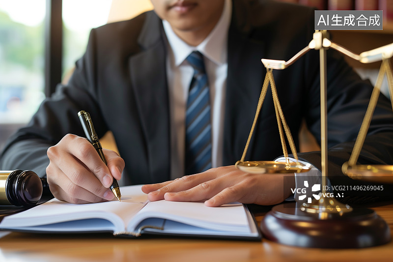 【AI数字艺术】在工作的法官图片素材