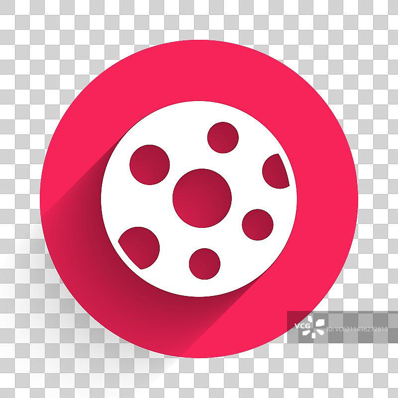 白色满月图标，带长阴影图片素材