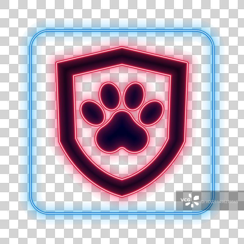 发光的霓虹动物健康保险图标图片素材