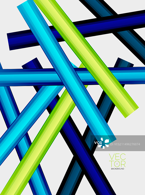 青色和水色棒状物的对称图案图片素材