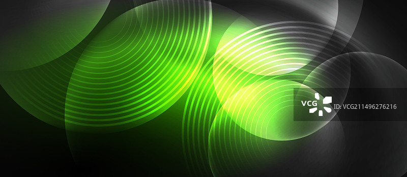 发光绿色圆圈艺术图案图片素材