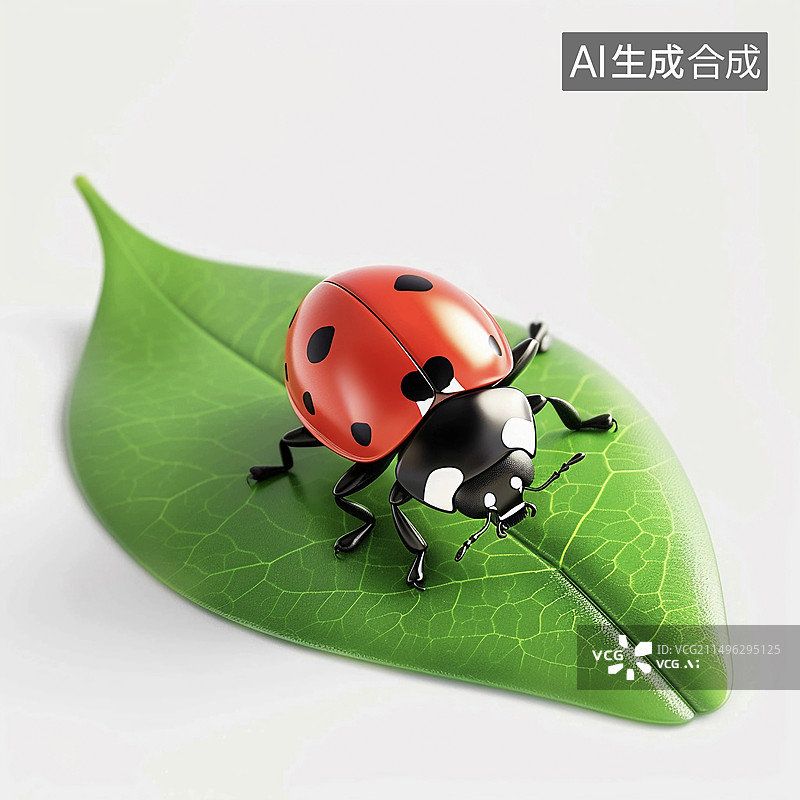 【AI数字艺术】卡通立体七星瓢虫图片素材