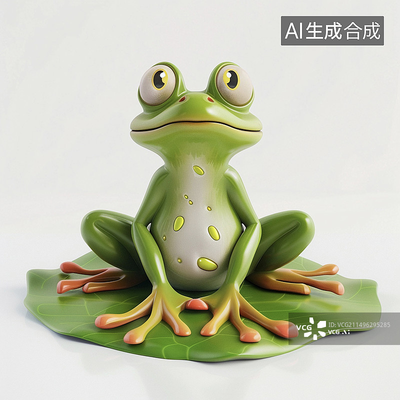 【AI数字艺术】可爱卡通夏天的小青蛙图片素材