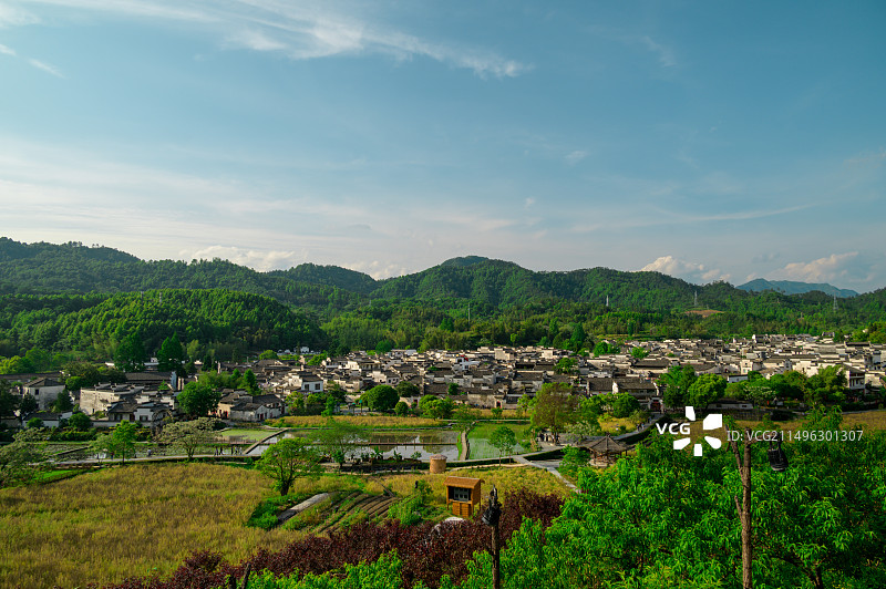 西递古村全景图片素材