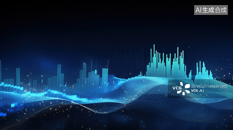 【AI数字艺术】股市K线走势图 金融经济 背景图片素材