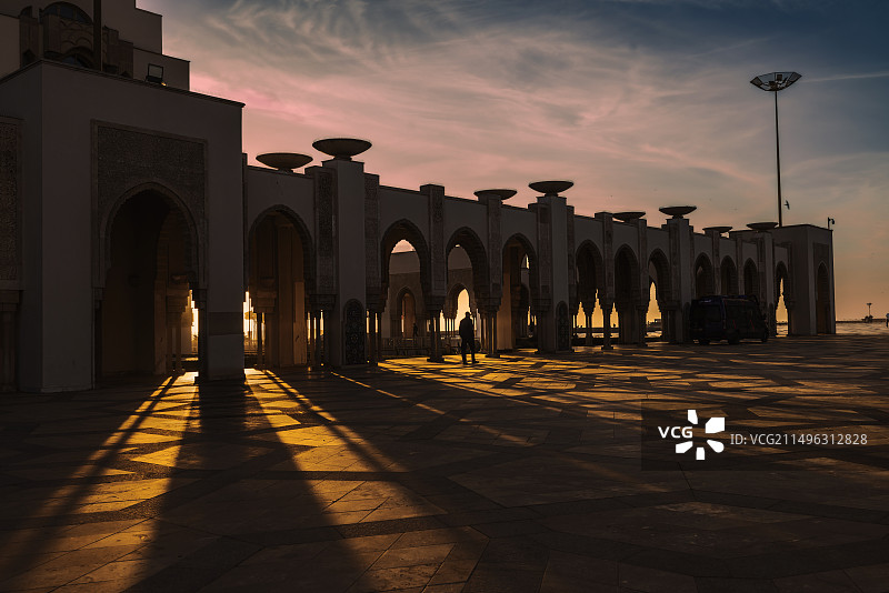掠影浮光摩洛哥卡萨布兰卡世界第三大清真寺图片素材