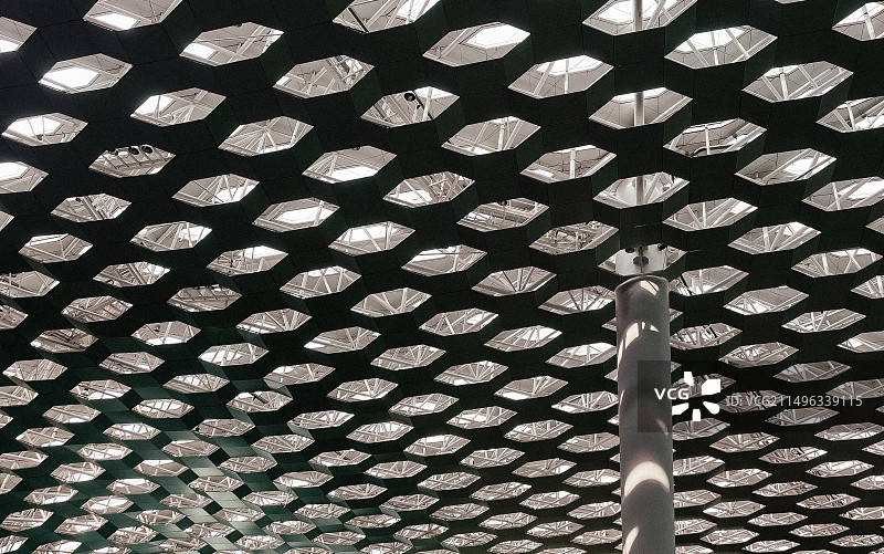 蜂窝状自然采光大型屋顶图片素材