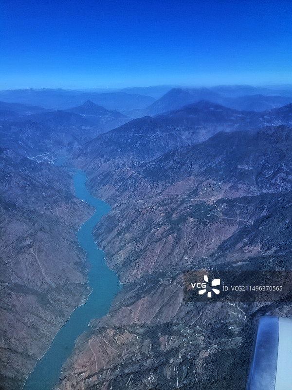 飞机上拍到的金沙江图片素材