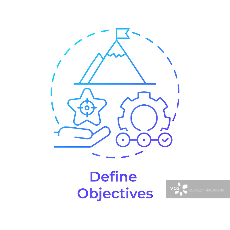 定义目标蓝色渐变概念图标图片素材