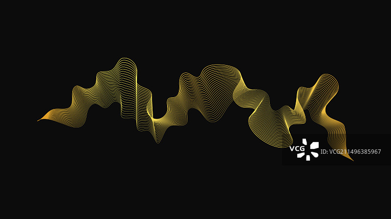 抽象的背景与奢华的金色波浪图片素材