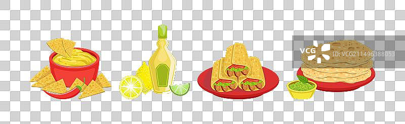 美味的墨西哥菜肴和香辣美食图片素材