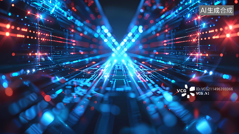 【AI数字艺术】主板上的中央处理器芯片图片素材