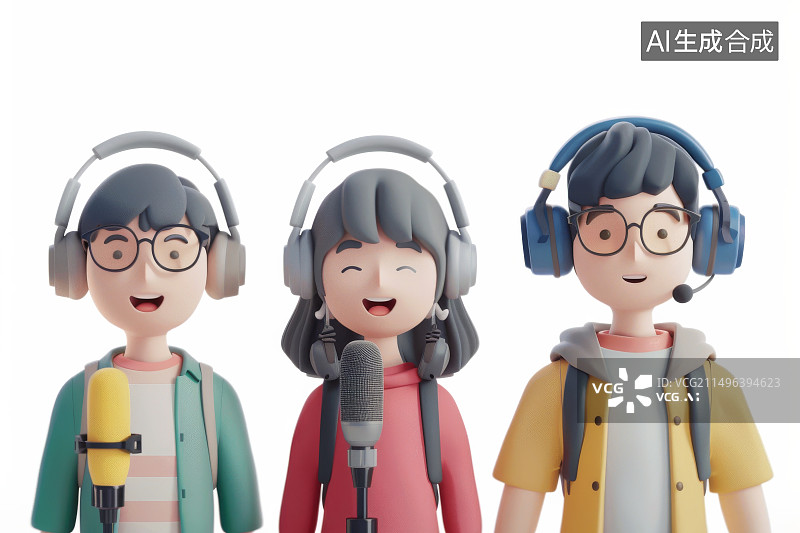 【AI数字艺术】年轻人在用AI语音工具辅助完成工作图片素材