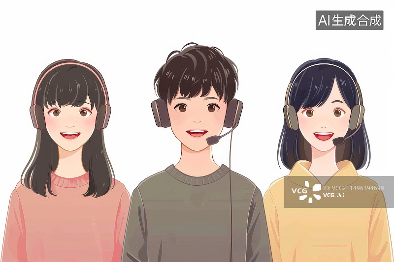 【AI数字艺术】年轻人在用AI语音工具辅助完成工作图片素材